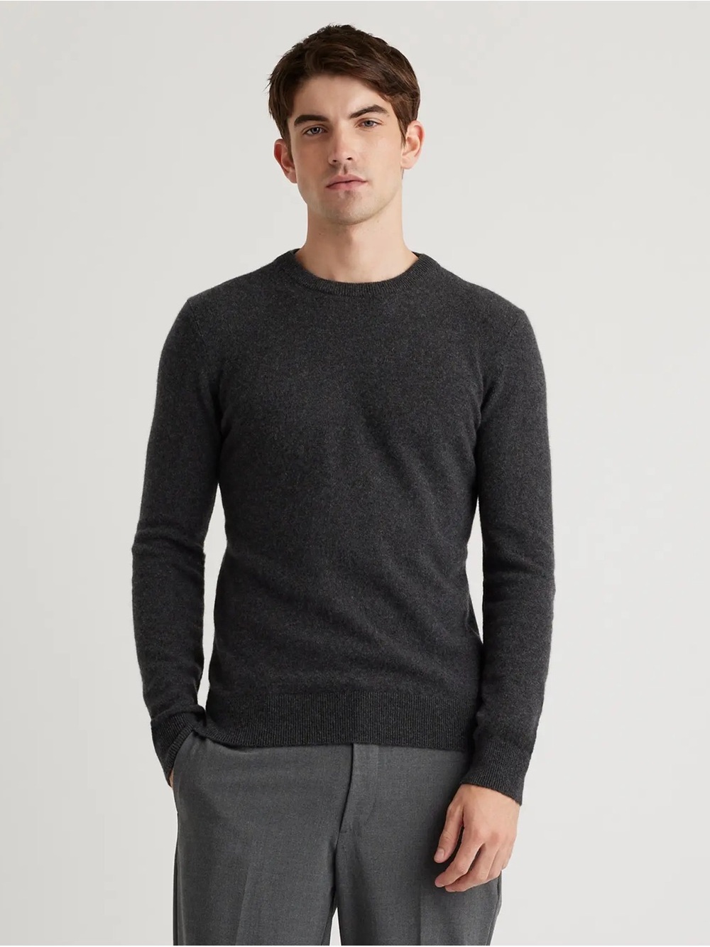 Quince 100% Mongolian Cashmere Crewneck Sweater Charcoal Gray Size XL